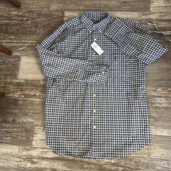 NWT Polo Ralph Lauren Mens XLT Tall Check Blue Green Button Down Shirt $125msrp‎ - Picture 1 of 7